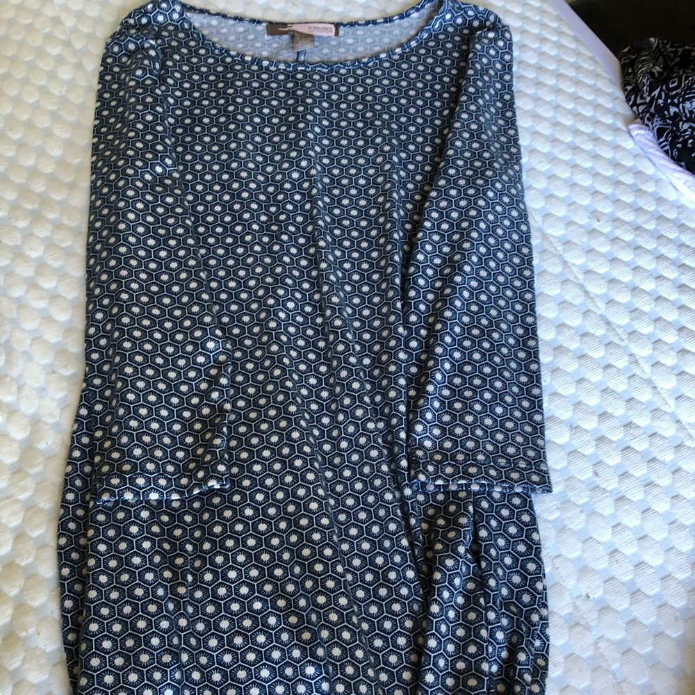 Geometric blue & white Dress